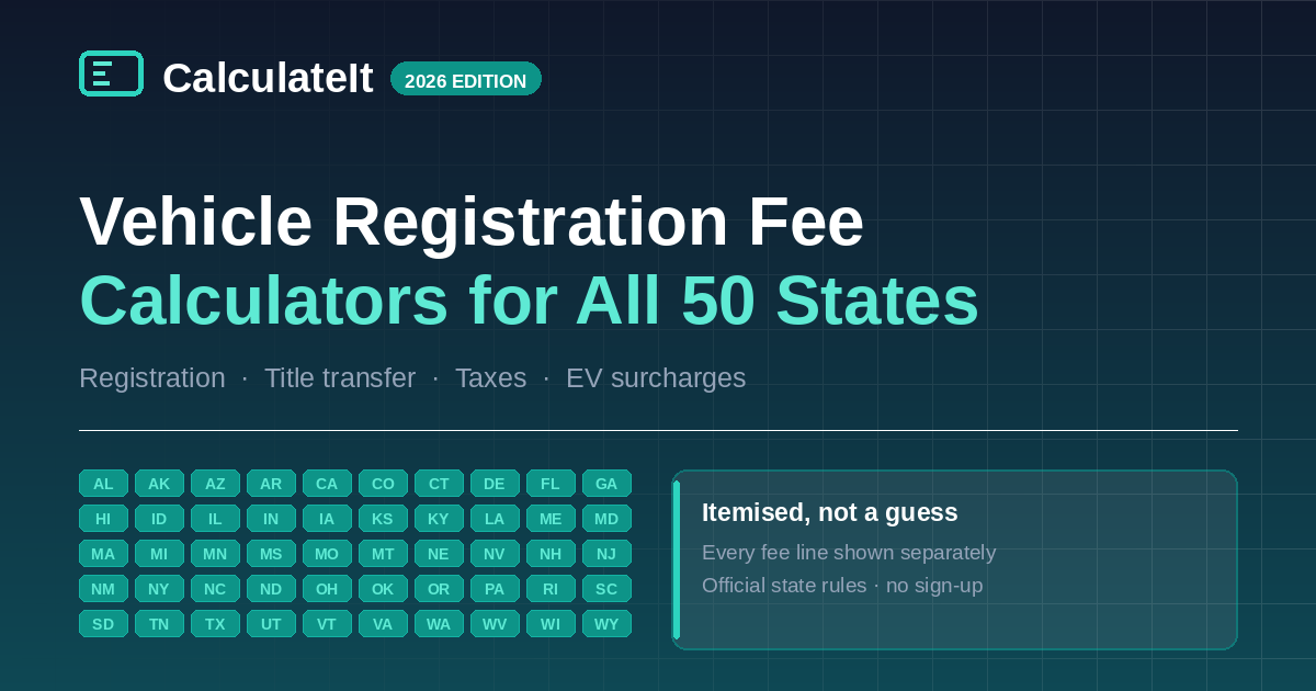 Calculating Ruler Arizona Vehicle Registration Fee Calculator